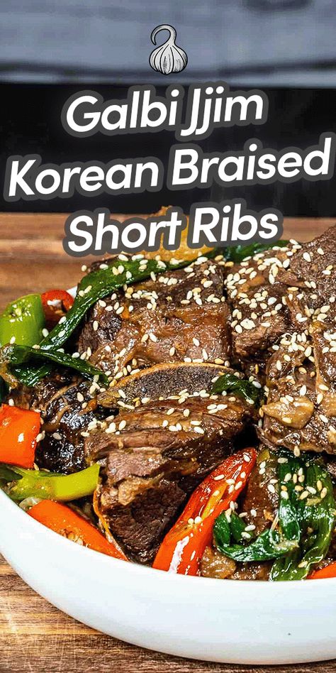 Nothing exudes umami like the taste of Korean Braised Short Ribs, also known as Galbi Jjim. This recipe marries soy sauce, sesame oil, garlic, ginger, and a touch of sweetness to transform beef short ribs into this Korean culinary masterpiece. Korean Short Ribs Marinade, Korean Short Rib Marinade, Korean Beef Short Ribs Marinade, Short Rib Korean Bbq, Korean Braised Short Ribs, La Galbi (korean Bbq Short Ribs), Healthy Asian Recipes, Tikka Masala Recipe, Korean Side Dishes