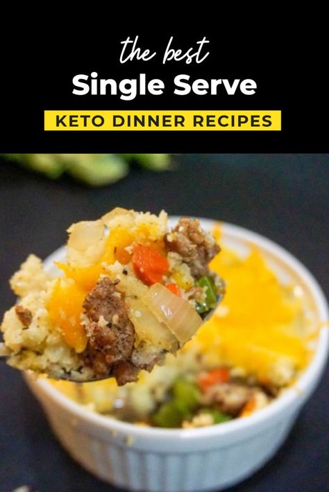 These single serve keto dinners are easy to make on late nights or when you have the house to yourself! The base ingredient is grass-fed ground beef. Keto Dinner For One Person, Small Portion Keto Meals, Keto One Person Meals, Low Carb Recipes For 1 Person, Single Keto Meals, Keto Single Serve Dinner, Keto Small Meals, Single Serve Keto Meals, Keto Meals For 1 Person