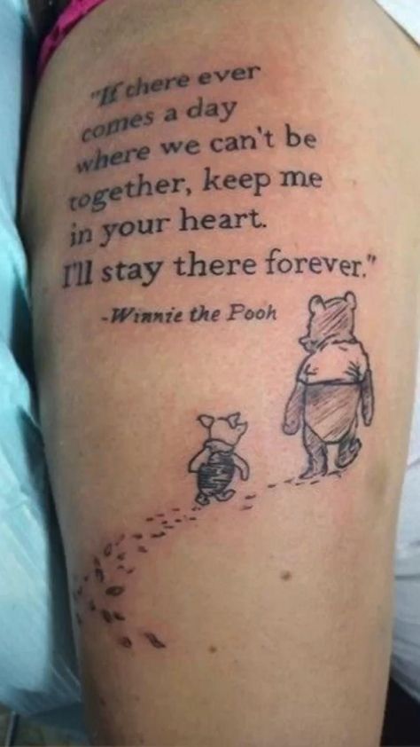 Winnie The Pooh Tattoo, Deep Meaningful Tattoos, Pooh Tattoo, Tattoos For Women Meaningful, Memorial Tattoo Quotes, Memorial Tattoo Designs, In Loving Memory Tattoos, See Tattoo, Meaningful Tattoo Quotes