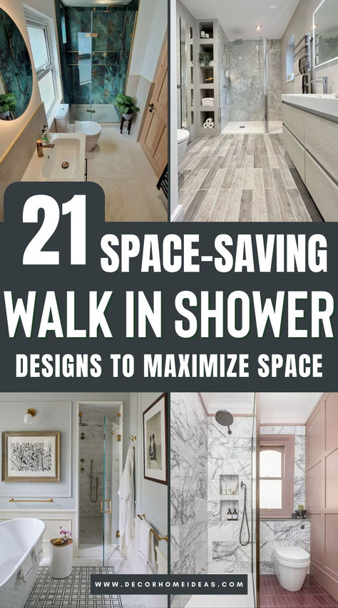 Transform your small bathroom into a luxurious retreat with these 21 elegant walk-in shower ideas. From frameless glass doors to refined tile choices and smart storage solutions, these designs show how to bring spa-like sophistication to compact spaces. Discover how to make your bathroom feel upscale and spacious with the right shower style and layout! Tall Shower Ideas, Small Shower Door Ideas Walk In, Small Bathroom Big Shower Ideas, Modern Bathroom Shower Ideas Walk In, Tile Showers With Glass Doors, Small Bathroom Showers Walk In, Elegant Walk In Showers, Bathroom With Stairs, Walk In Shower Ledge