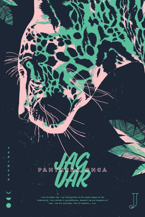 Jaguar by Jonathan Violassi |  Type Hike's new series, Alphabeast, focuses on 26 endangered creatures of North America. All proceeds from this series directly benefit Defenders of Wildlife. Jaguar Type, Posca Art, Graphic Poster Art, Animal Graphic, Animal Posters, Graphic Design Poster, Animal Planet, Wildlife Art, 로고 디자인