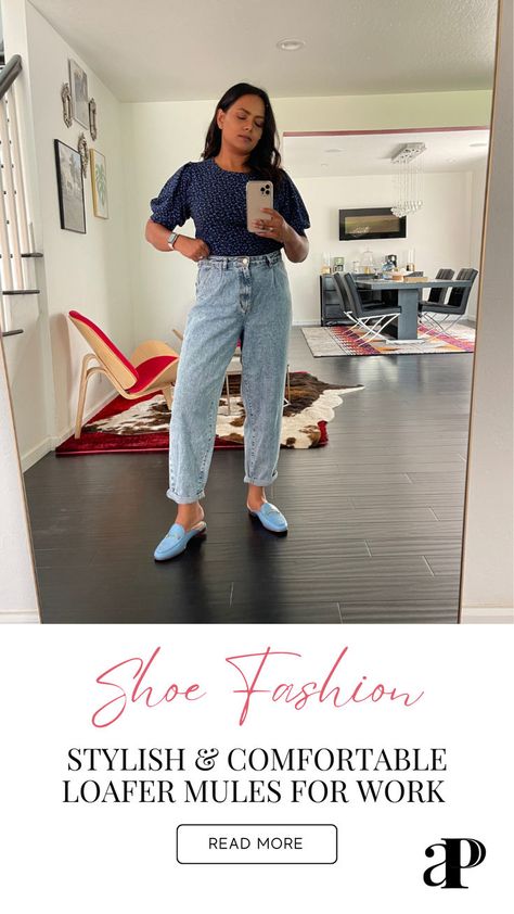 Looking for comfortable & stylish loafer mules that you can wear to work? Look no further! My latest shoe fashion blog post has you covered. These loafers offer the perfect balance of style and fashion. I've tried them myself and I couldn't be happier. Don't compromise on style for comfort - get the best of both worlds with these shoe styles. Click the link to read more today! Loafer Mules Outfit, How To Style Loafers, Office Capsule Wardrobe, Mules Outfit, Latest Fashion Shoes, Work Outfit Inspiration, Style Loafers, Capsule Wardrobe Work, Comfortable Loafers