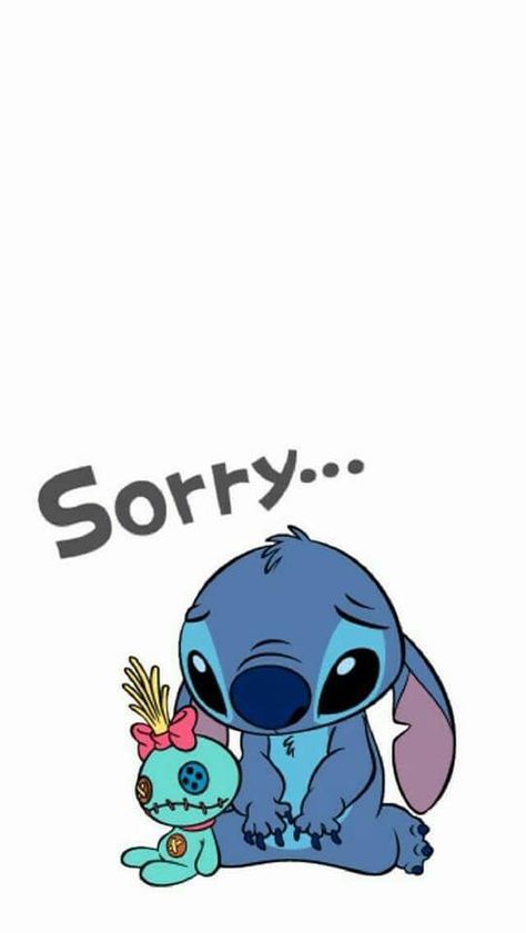 Sorry Wallpaper, Lilo And Stitch Memes, Stitch Coloring Pages, Lilo And Stitch Quotes, Disney Characters Wallpaper, Lilo And Stitch Drawings, Stitch Quote, Cute Disney Drawings, Lilo Y Stitch