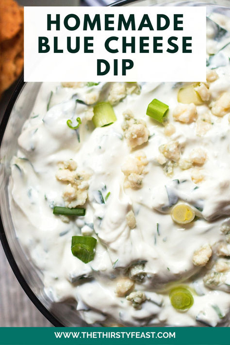 Easy Homemade Blue Cheese Dip Recipe Blue Cheese Mousse Recipe, Blue Cheese Ball Recipe, Dips Savory, Blue Cheese Dip Recipe, Homemade Blue Cheese, Savory Snack Recipes, Blue Cheese Recipes, Cheese Dip Recipe, Blue Cheese Dip