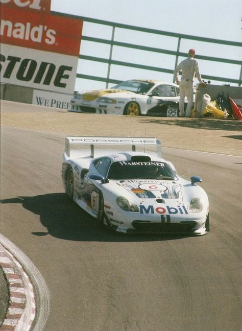 Porsche Gt1, Laguna Seca, Touring Car Racing, Formula 1 Car Racing, F1 Poster, Racing Photos, Gt Cars, Street Racing Cars, Vintage Race Car