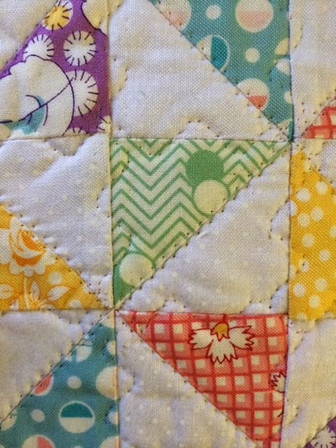 Quilt In The Ditch, Mixing Machine And Hand Quilting, Quilting In The Ditch Tutorials, How To Stitch In The Ditch Quilting, Quilting A Quilt, Top Stitching A Quilt, Quilt Top Stitching Ideas, Stitch In The Ditch Tutorial, Free Hand Quilting Designs