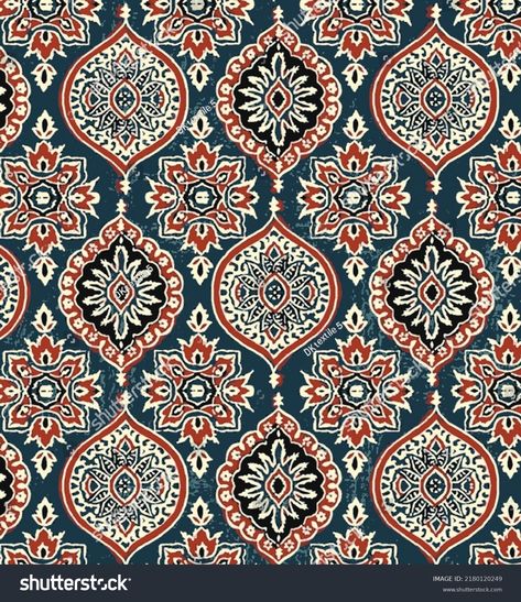 Ajrakh Pattern Block Print Pattern Batik Stock Illustration 2180120249 | Shutterstock African Batik Fabric, Ajrakh Pattern, Pattern Batik, Block Print Pattern, Ajrakh Prints, Print Design Art, Hand Painted Fabric, Textile Prints Design, Batik Design