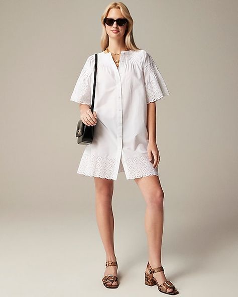 women's dresses & jumpsuits | J.Crew Dress And Sneakers Outfit, Popover Dress, Ss 2024, Denim Suit, Jcrew Collection, Swimwear Dress, Irish Linen, Denim Coat Jacket, Jcrew Women