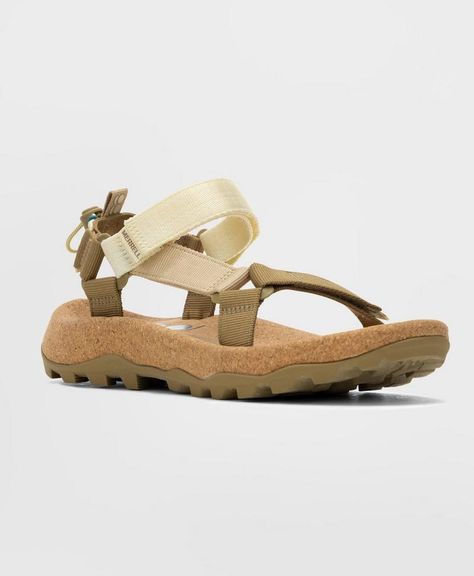 Our new Merrell X SB vegan sandals with a sporty aesthetic. 100% recycled upper and laces, plus 60% recycled heel pull tab. Simple straps with a hook and loop closure for quick adjustability. 60% recycled elastic cord and lock lacing system. Lightweight EVA foam midsole for stability and comfort. Cork-wrapped insole and sticky rubber outsole for durable traction. Style Code: J007444Colour: Antique Bronze Vegan Sandals, Sporty Aesthetic, Baggy Sweaters, Matching Sets Outfit, Jordan Outfits, Running Leggings, Hair Clothes, Sweaty Betty, Trainer Boots