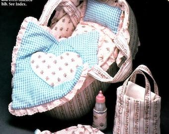 Baby Doll in Crib PDF Download | Etsy Doll Bassinet, Carrier Pattern, Doll Making Patterns, Ballerina Ornaments, Soft Sculpture Dolls, Doll Carrier, Pattern Doll, Baby Doll Pattern, Baby Doll Accessories