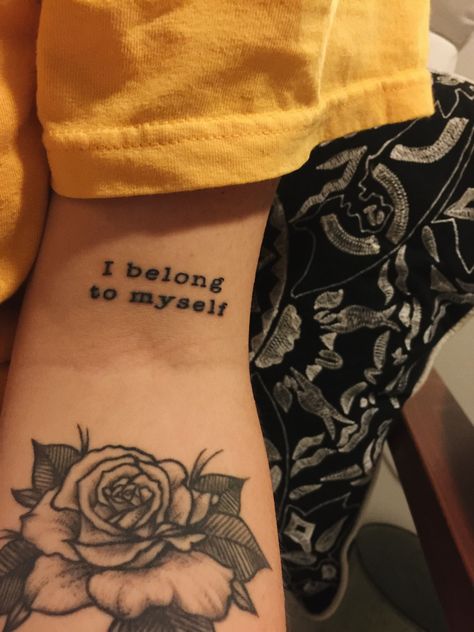 i belong to myself tattoo pinterest : SUNWITCH Myself Tattoo, Tumblr Tattoo, Designs With Meaning, 42 Tattoo, Petit Tattoo, Tattoos For Girls, Palm Tattoos, Shape Tattoo