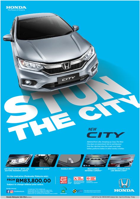 Honda City minor model change on Behance Car Advertising Design, Launch Campaign, Ad Car, 광고 디자인, Social Media Advertising Design, Creative Advertising Design, Publicidad Creativa, Graphic Design Ads, Honda City