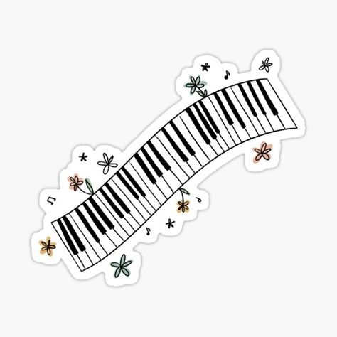 Birthday Stickers Aesthetic, Stickers Argentina, Piano Sticker, Piano Stickers, Besties Birthday, Music Flower, Music Stickers, Mac Book, Art Collage Wall