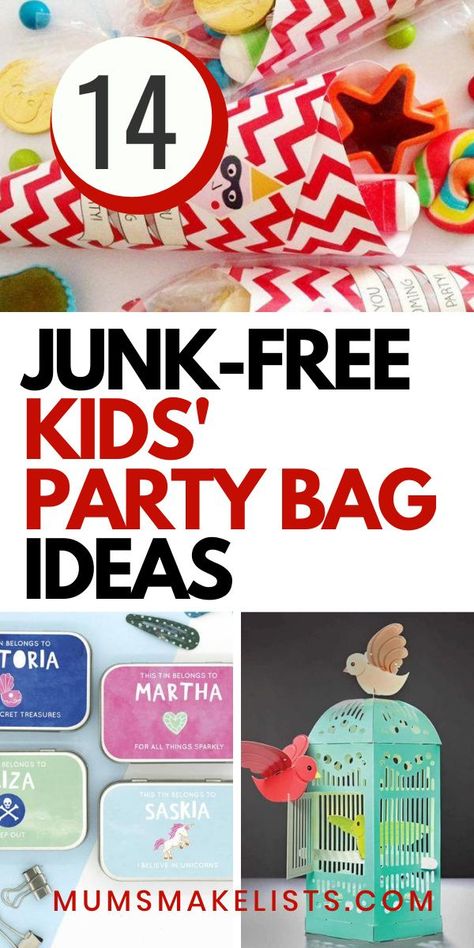 No Waste Party Favors, Eco Party Bag Ideas, Eco Friendly Party Bags, Plastic Free Party Bags Kids, No Junk Party Favors, Plastic Free Party Bags, Cheap Party Bag Ideas, Eco Party Bag Fillers, Class Goodie Bags Birthday