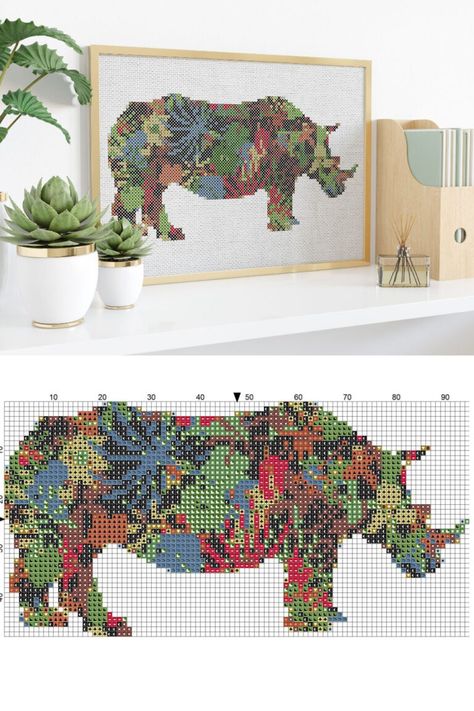 Hippo Cross Stitch, Jungle Cross Stitch, Rhino Cross Stitch, Rhino Cross Stitch Pattern, Zebra Cross Stitch, Crocodile Cross Stitch Pattern, Kangaroo Cross Stitch, Jungle Flowers, Colourful Cross Stitch