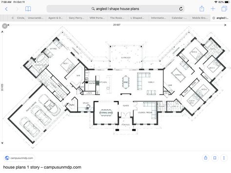 V Shaped House, L Shaped House Plans, Shaped House, L Shaped House, Science Centre, Mansion Floor Plan, Resort Living, Houses Plans, Home Design Floor Plans