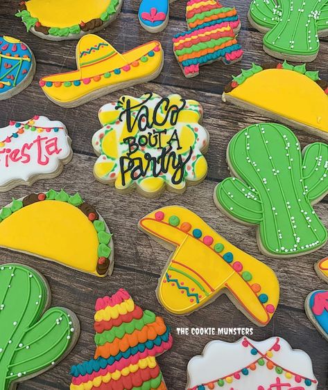 Fiesta Baby Shower Cookies, Mexican Cookies, Mexican Birthday Parties, Fiesta Bridal Shower, Fiesta Birthday Party, Mexican Birthday, Fiesta Theme Party, Fiesta Tropical, Mexican Party Theme