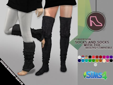 sims 4 cc custom content socks // SOCKS AND SOCKS WITH TOE - REDHEADSIMS - CC // legwarmers Sims 4 Socks Cc, Sims 4 Socks, Ts3 To Ts4, Die Sims 4, Sims 4 Cc Skin, Sims 4 Mm Cc, Sims 4 Cc Clothes, Leg Sleeve Tattoo, Sims 4 Mm