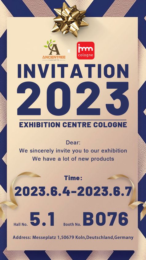 The Imm Spring Edition Exhibiton in Cologne is almost here, and we're all geared up! Ancientree Cabinets sincerely invite you to our exhibition. We have a lot of new products to show for you. If you're as excited as we are, feel free to DM us. #imm #exhibition #cabinet #furniture #diningtable #diningchair #bed Jewelry Exhibition Invitation, Exhibition Invitation Card, Art Exhibition Invitation Design, Art Exhibition Invitation, Exhibition Invitation Design, Exhibition Invitation, Business Exhibition, Graphic Design Fun, Lettering Design