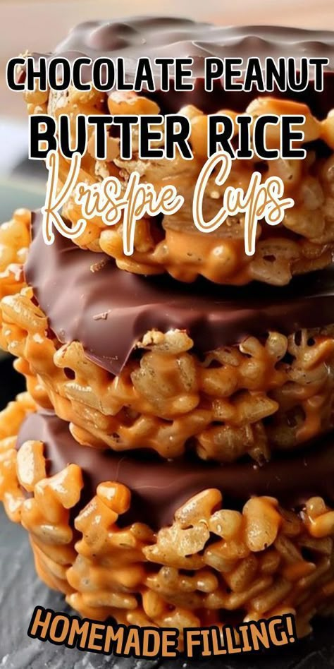 If you love peanut butter cups, or chocolate and peanut butter….you’ll love these Chocolate Peanut Butter Rice Krispy Cups! The perfect sweet to satisfy that sweet tooth craving! Chocolate Peanut Butter Balls With Rice Krispies Recipe, Uses For Rice Krispie Cereal, Peanut Butter Rice Krispies Treats, Chocolate Rice Krispie Peanut Butter Cups, Chocolate Peanut Butter Rice Balls, Reese Rice Krispie Treats, Peanut Butter And Chocolate Rice Krispie Treats, Peanut Butter Rice Crispy Treats Recipe, Peanut Butter Rice Krispie Cups