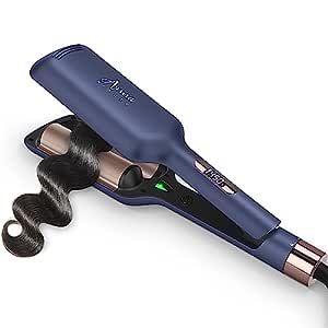 32mm (1.25") Aima Beauty Twins Mermaid Hair Waver, Anti-Scald Hair Crimper 2 Barrel, Beach Wave Curling Iron, Curling Wand with Storage Lock 15S Heats Up for Short/Medium/Long Hair Prussian Blue Beach Waves Curling Iron, 3 Barrel Curling Iron, Waves With Curling Iron, Hair Crimper, Barrel Curling Iron, Hair Waver, Hair Iron, Medium Long Hair, Curling Iron