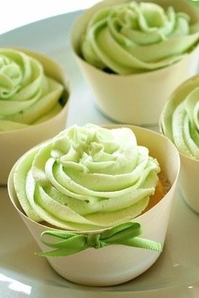 Lime Green Wedding ~ Green Tea Cupcakes, Vegan Cupcake Recipes, Tea Cupcakes, Matcha Recipe, Vegan Cupcakes, White Plate, Vegan Treats, Vegan Cake, Vegan Sweets