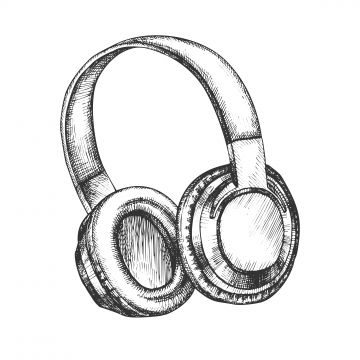 Headphone Sketch, Headphones Drawing, Phone Drawing, Retro Headphone, Drawing Music, Music Drawing, Drawing Love, Retro Radios, Drawing Png