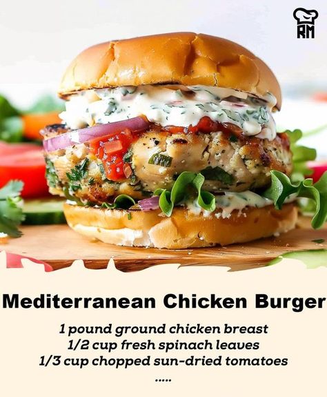 Recipes Masters - Spice up your meal with our... Mediterranean Chicken Burgers, Chicken Feta Burgers, Greek Chicken Burgers, Ground Chicken Burgers, Chimichurri Chicken, Chicken Burgers Recipe, Mediterranean Chicken, Greek Chicken, Lentil Recipes