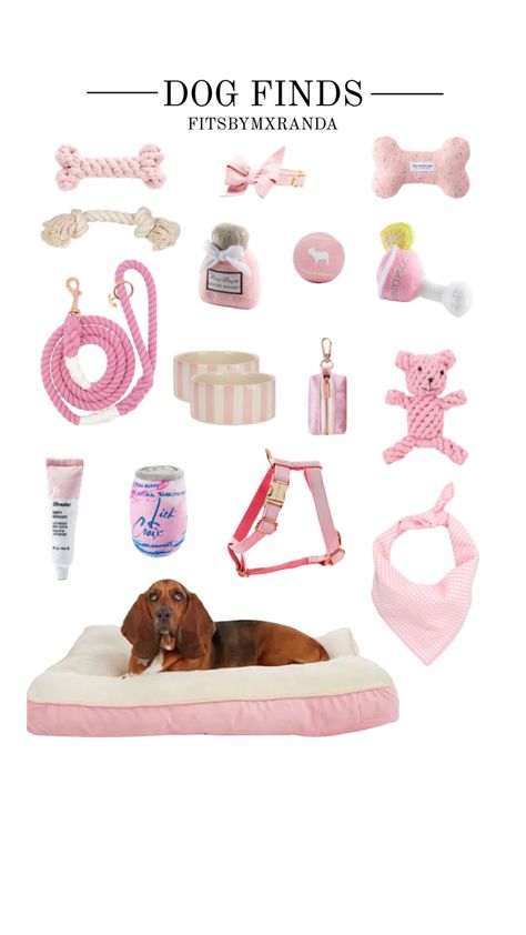 Pink Dog Aesthetic, Room Aesthetic Pink, Dog Bucket List, Dog Finds, Supplies Aesthetic, Dog Accesories, Puppy Mom, Dog Room, Dog Aesthetic