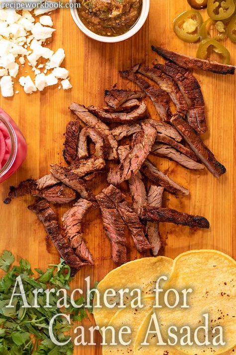 Arrachera Recipe, Mexican Marinade, Mexican Salsa Recipes, Real Mexican Food, Carne Asada Tacos, Asada Tacos, Mexican Salsa, Jerky Recipes, Texas Food