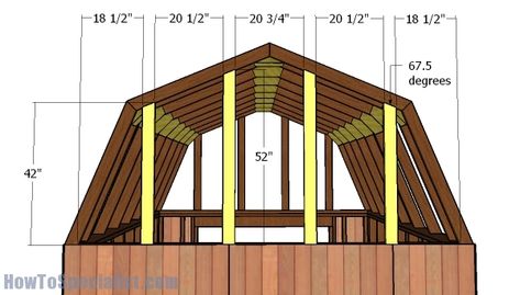 10x10 Barn Shed Roof with Loft Plans | HowToSpecialist - How to Build, Step by Step DIY Plans 12x12 Shed With Loft, Loft Plans, 10x10 Shed Plans, Lofted Barn Cabin, Barn Style Shed, Shed With Loft, Gambrel Barn, Small Barns, Backyard Storage Sheds