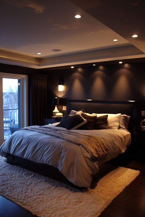 Dark Bedroom Aesthetic, Taupe Bedroom, Moody Bedroom, Dark Bedroom, Apartment Bedroom Decor, Inspire Me Home Decor, Luxury Bedroom, Luxury Rooms, Minimalist Designs