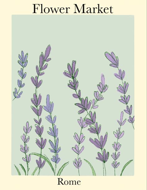 Rome Poster, Lavender Flower, Lavender Flowers, Flower Market, Trending Topics, Sale Poster, Rome, Lavender, Pastel