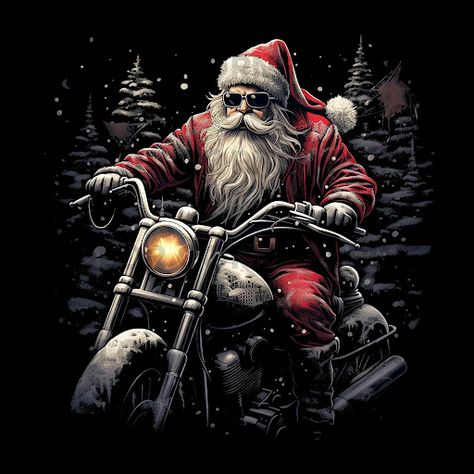 Motorcycle Png, Motorcycle Christmas, Tshirt Sublimation, Motorcycle Illustration, Funny Santa Claus, Biker Clubs, On Motorcycle, Harley Bikes, Funny Santa