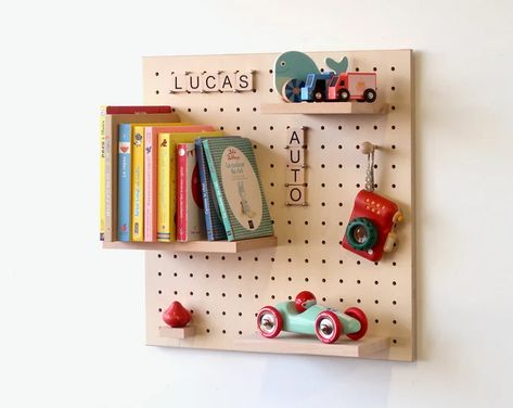 GetQuark - Etsy Wooden Pegboard, Pegboard Storage, Wooden Log, Wooden Wall Shelves, Modular Walls, Custom Signage, Shelves In Bedroom, Peg Board, Wood Sizes