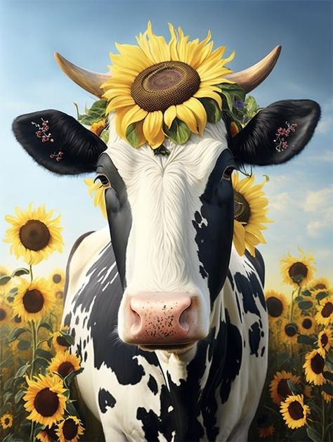 Amazon.com: Elegance Cow Sunflower Funny Cow Diamond Painting Kits for Adults,5D DIY Round Full Drill Cross Stitch Crystal Rhinestone Embroidery Paintings Arts Crafts 12 * 16inch : Arts, Crafts & Sewing Cow Images, Embroidery Paintings, Cow Sunflower, Rhinestone Embroidery, Cow Pictures, Funny Cow, Highland Cattle, Cows Funny, Diamond Painting Kits