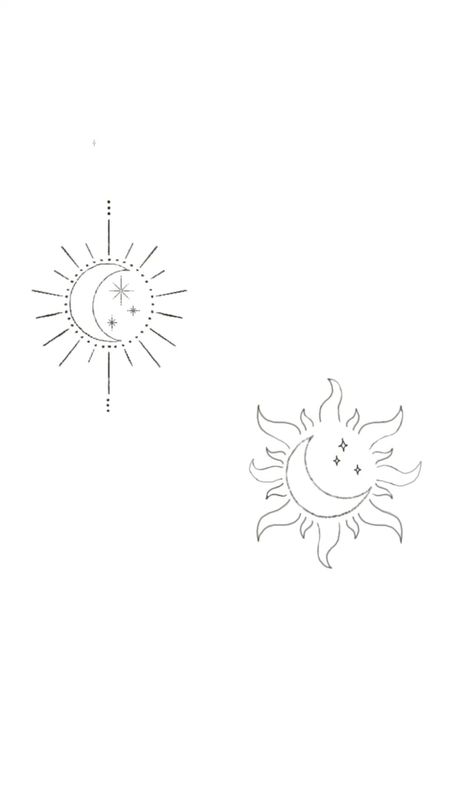 Sun Star Tattoo, Sunflowers Tattoos, Cute Sister Tattoos, Moon Star Tattoo, Small Sister Tattoos, Best Friend Tattoo, First Tattoo Ideas, Moon Sun Tattoo, Cute Matching Tattoos