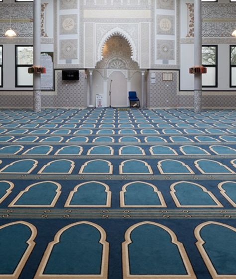 ege Carpets - Including an expressive selection of ancient ornamentations, symbolic and traditional motifs and contemporary interpretations of geometric patterns in various scales, the Mosque collection brings atmosphere, comfort and practical advantages to mosques and religious centres. By embedding a refined mélange of layers and colour-graduated textures into the patterns, the designs add depth and richness of detail to any space.
Available in: Wall-to-wall Mehrab Design Mosque, Beautiful Mosque Interior, Contemporary Mosque Design, Contemporary Mosque, Mosque Carpet, Library Seating, Mosque Design, Carpet Texture, Mosque Architecture