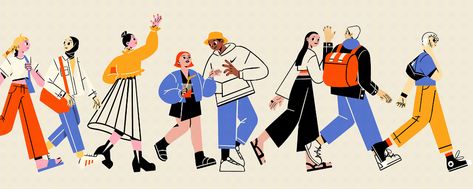 Graphic Design Negative Space, School Murals, 카드 디자인, Colour Pop, Vector Character, People Illustration, Character Design Animation, Flat Illustration, Illustration Character Design