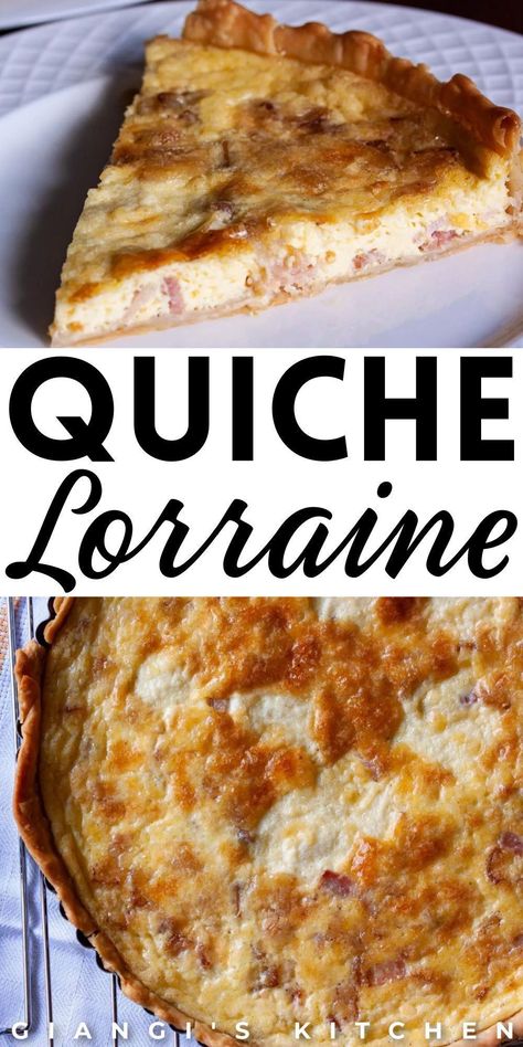 Quiche lorraine is so easy to make and great for a delicious lunch, dinner, or breakfast. This quiche lorraine is a classic French dish that everyone will love. Flavorful, easy, and packed with bacon, this quiche lorraine is so delicious and perfect for any occasion. Try this quiche lorraine recipe today! Quiche Lorraine Recipe, Delicious Quiche, French Tart, Easy Quiche, Classic French Dishes, French Dishes, Delicious Lunch, Yummy Lunches, Culinary Skills