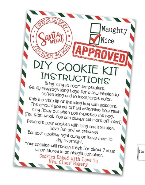 Valentine Cookies Packaging, Sugar Cookie Kit, Diy Christmas Cookies, Christmas Diy Kit, Cookie Decorating Kit, Elf Cookies, Cookie Decorating Kits, Gingerbread House Cookies, Gingerbread House Kits