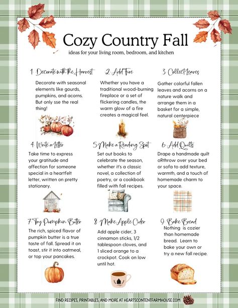 cozy country fall checklist 2024.pdf Country Autumn Aesthetic, Autumn Checklist, Living Seasonally, 30 Bucket List, Fall Hygge, Fall Checklist, Fall Planner, Cozy Fall Vibes, Bucket List Ideas