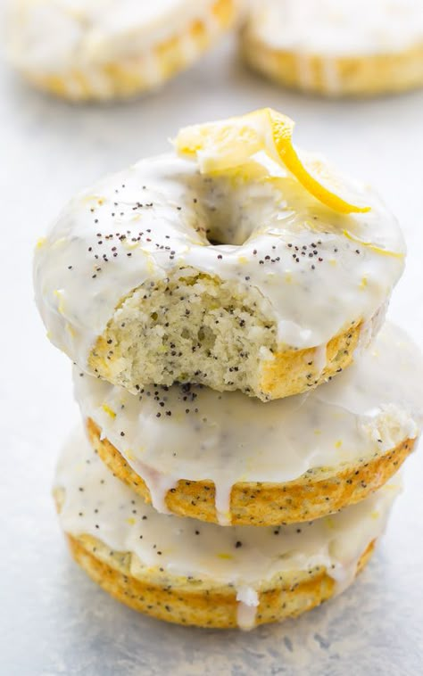 Healthy Doughnuts Recipe, Healthy Doughnuts, Healthy Donuts Recipe, Healthy Donuts, Donuts Donuts, Lemon Poppy Seed, Lemon Poppy, Cookies Ideas, Homemade Donuts