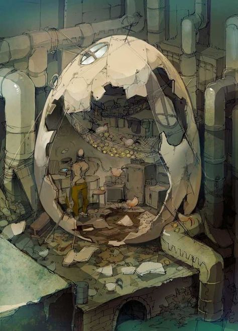 Illustrated Worlds - Imgur Demizu Posuka, Anime Body, Level Design, Futuristic City, Arte Inspo, Drawing Inspo, 2d Art, 판타지 아트, Environment Concept Art