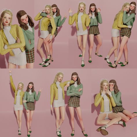 Sims 4 Best Friend Poses, Sims4 Pose, Sims4 Poses, Sims 4 Couple Poses, Ts4 Poses, 4 Best Friends, Sims 4 Family, 4 Poses, Sister Poses