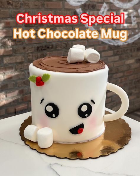 Hot Chocolate Mug Cake: Old Fashion chocolate cake, Hot Chocolate Cream Filling with Marshmallows. #chocolatecake #oldfashionchocolatecake #alittlecake #bakery #customcake #parkridgenj #bergencountynj #rocklandcountyny Old Fashion Chocolate Cake, Hot Chocolate Mug Cake, Modern Cake Design, Chocolate Cream Filling, Old Fashioned Chocolate Cake, Hot Chocolate Cake, Best Wedding Cakes, Modern Cake, Chocolate Mug Cake