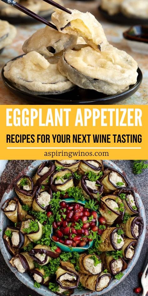 Eggplant Appetizer Recipes for Your Next Wine Tasting Party | Eggplant Appetizer Recipes | Wine Tasting Recipe Ideas | Eggplant Recipes | Fun Eggplant Recipe Ideas You Will Love #Eggplant #WineTasting #Recipes #EggplantRecipes #WineTastingRecipeIdeas Eggplant Appetizer Easy, Eggplant Snack Recipes, Finger Eggplant Recipes, Eggplant Appetizer Recipes, Eggplant Snacks, Eggplant Appetizers, Eggplant Ideas, Eggplant Bites, Best Eggplant Recipe