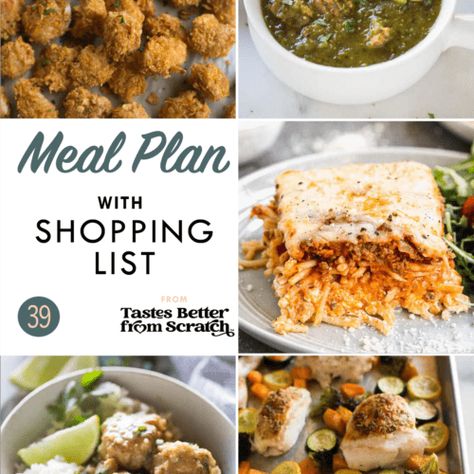 Free Weekly Meal Plans (with Grocery Lists) - Tastes Better from Scratch Free Weekly Meal Plan, Weekly Dinner Menu, Plane Food, Weekly Meal Plans, Tastes Better From Scratch, Prep Meals, Grocery Shopping List, Weekly Menu Planning, Freezer Meal Prep