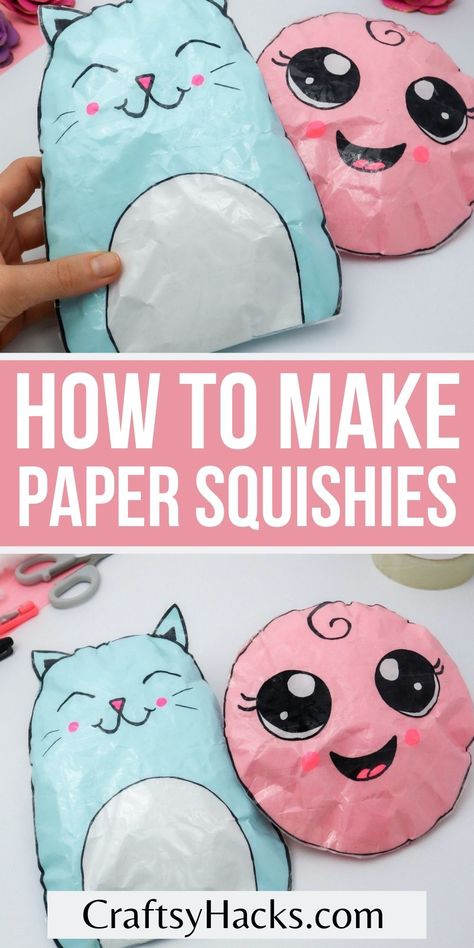 Looking for a perfect cute craft to make with children? These paper squishies might be just for that. Give these kid crafts a try with the whole family and make something cute and easy. Fun Art Projects For Preschoolers, Art Ideas For Homeschooling, Kid Craft Ideas Easy, Make Your Own Squishies, Fun Craft Activities For Kids, Crazy Crafts For Kids, Paper Template Craft, How To Make Squishmallows, Crafts For Second Graders Fun