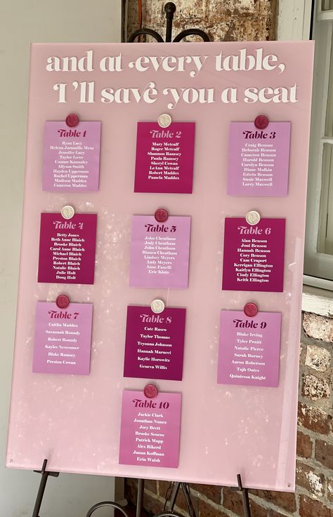 Pink Wedding Seating Chart, Lover Seating Chart, Pink Encouraged Wedding, Pink Wedding Signage, Garden Seating Chart, Pink Seating Chart, Royalty Wedding, Tacky Wedding, Pink Wedding Ideas